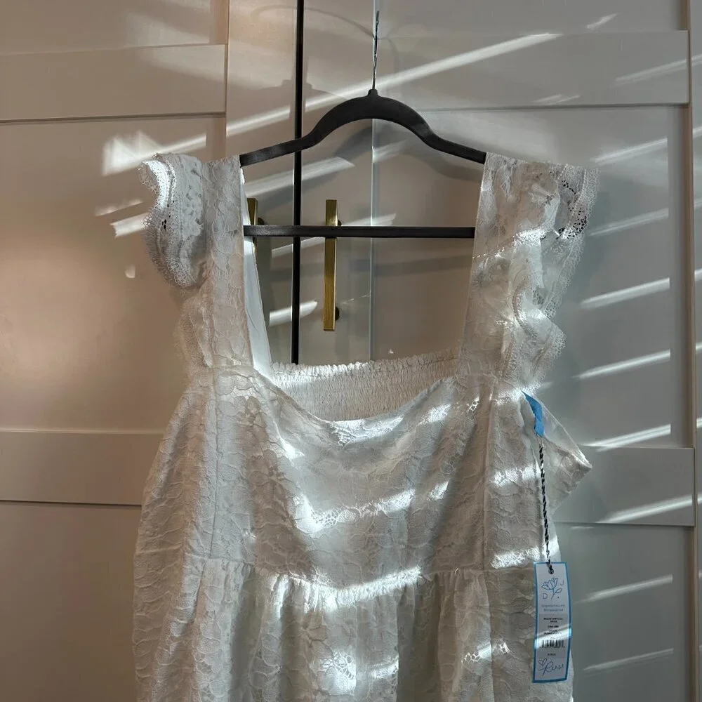 NWT Draper James 'Maddie' Babydoll Dress in Magnolia White Lace- Size XXL - Picture 5 of 7